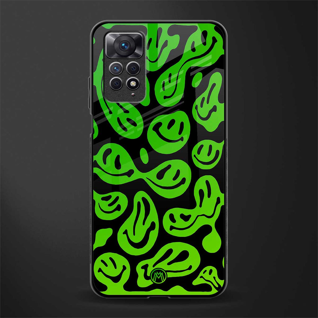 acid smiles neon green glass case for redmi note 11s image