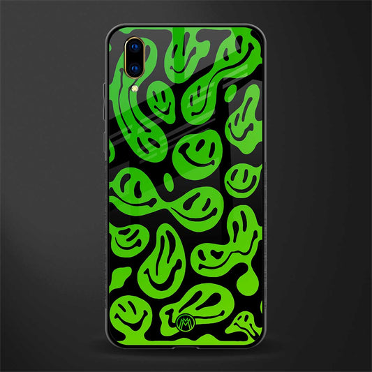 acid smiles neon green glass case for vivo v11 pro image