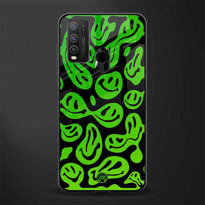 acid smiles neon green glass case for vivo y30 image