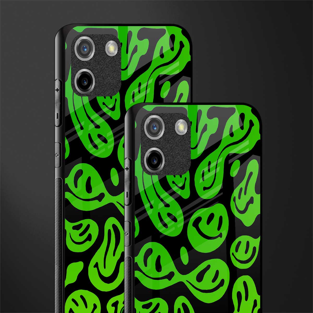 acid smiles neon green glass case for realme c11 image-2