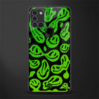 acid smiles neon green glass case for samsung galaxy a21s image