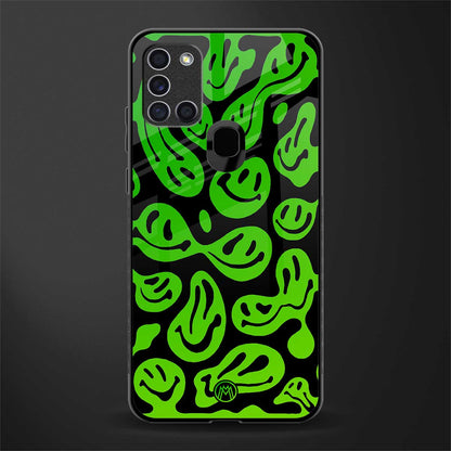 acid smiles neon green glass case for samsung galaxy a21s image
