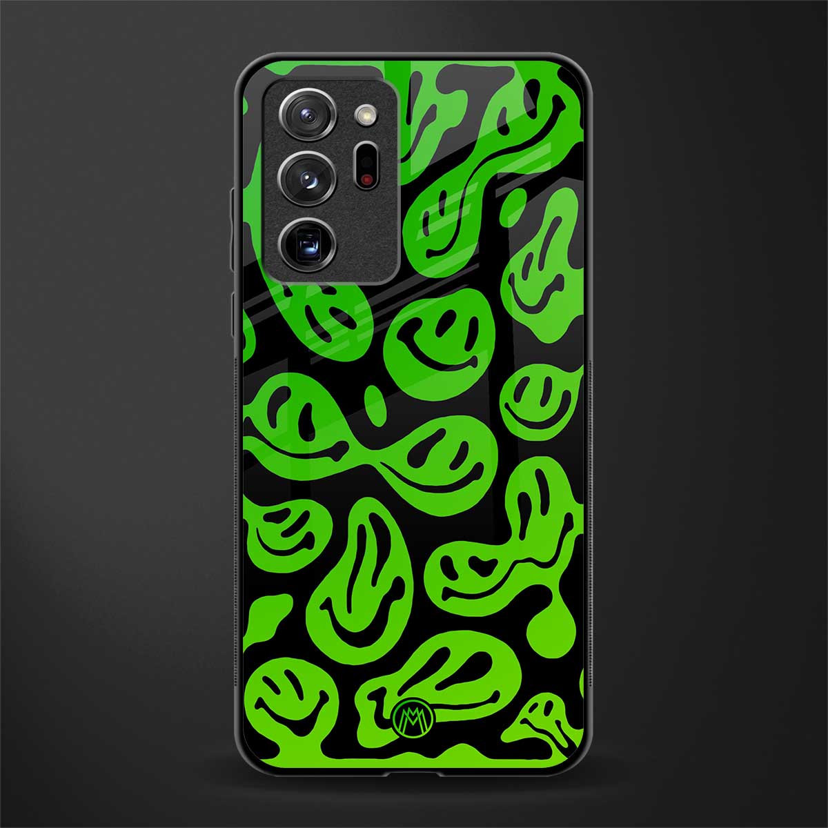 acid smiles neon green glass case for samsung galaxy note 20 ultra 5g image