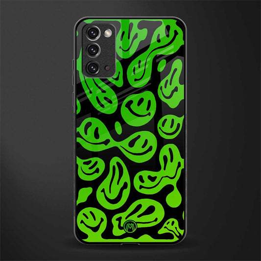 acid smiles neon green glass case for samsung galaxy note 20 image