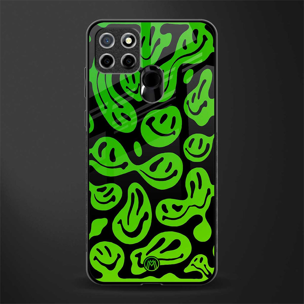 acid smiles neon green glass case for realme narzo 20 image