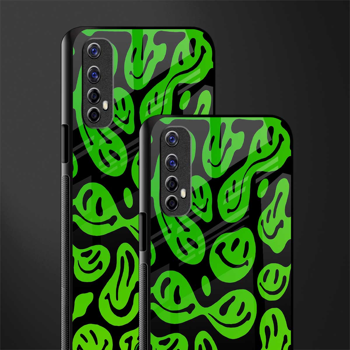 acid smiles neon green glass case for realme 7 image-2