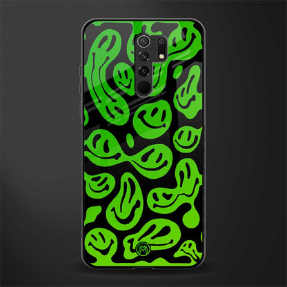 acid smiles neon green glass case for poco m2 image