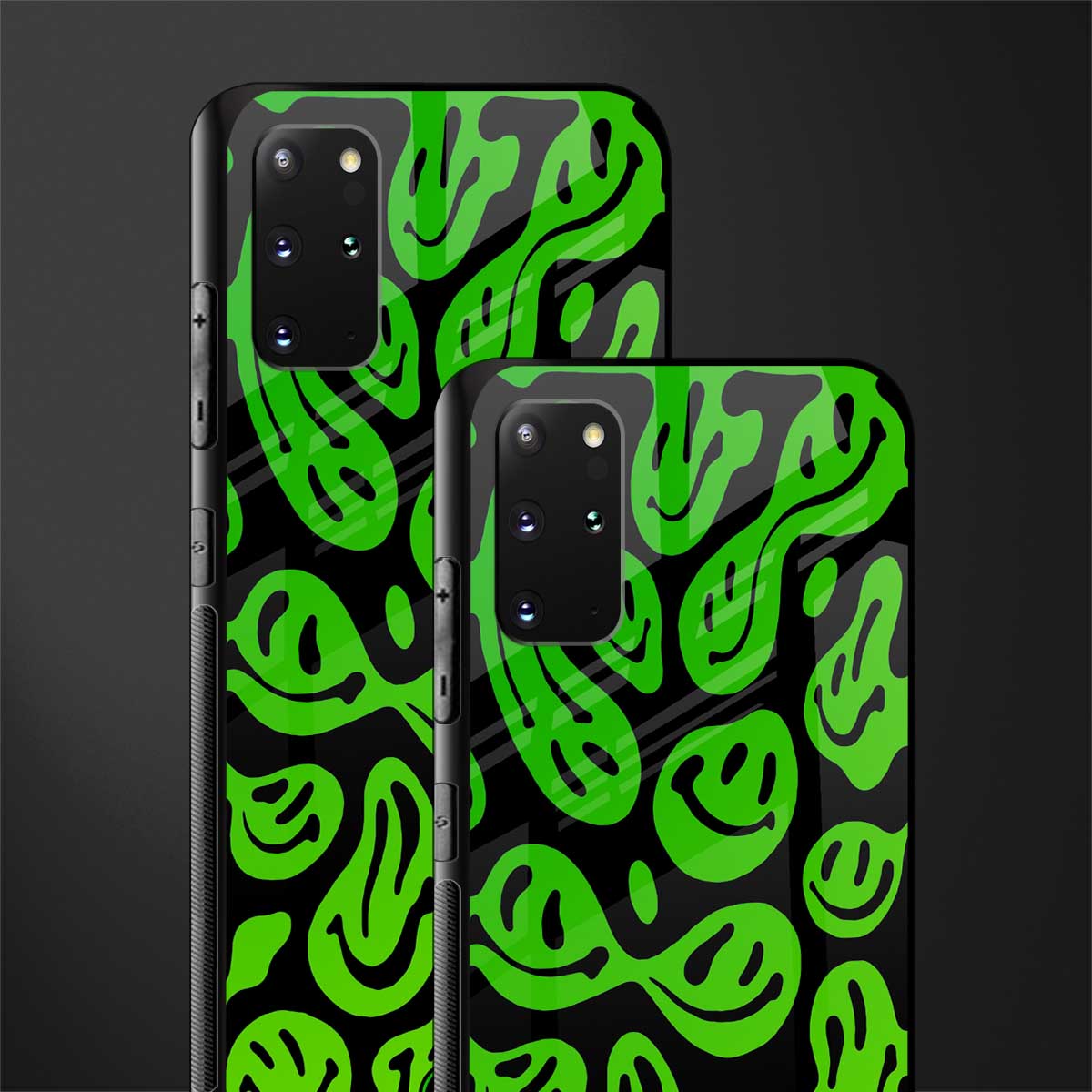 acid smiles neon green glass case for samsung galaxy s20 plus image-2