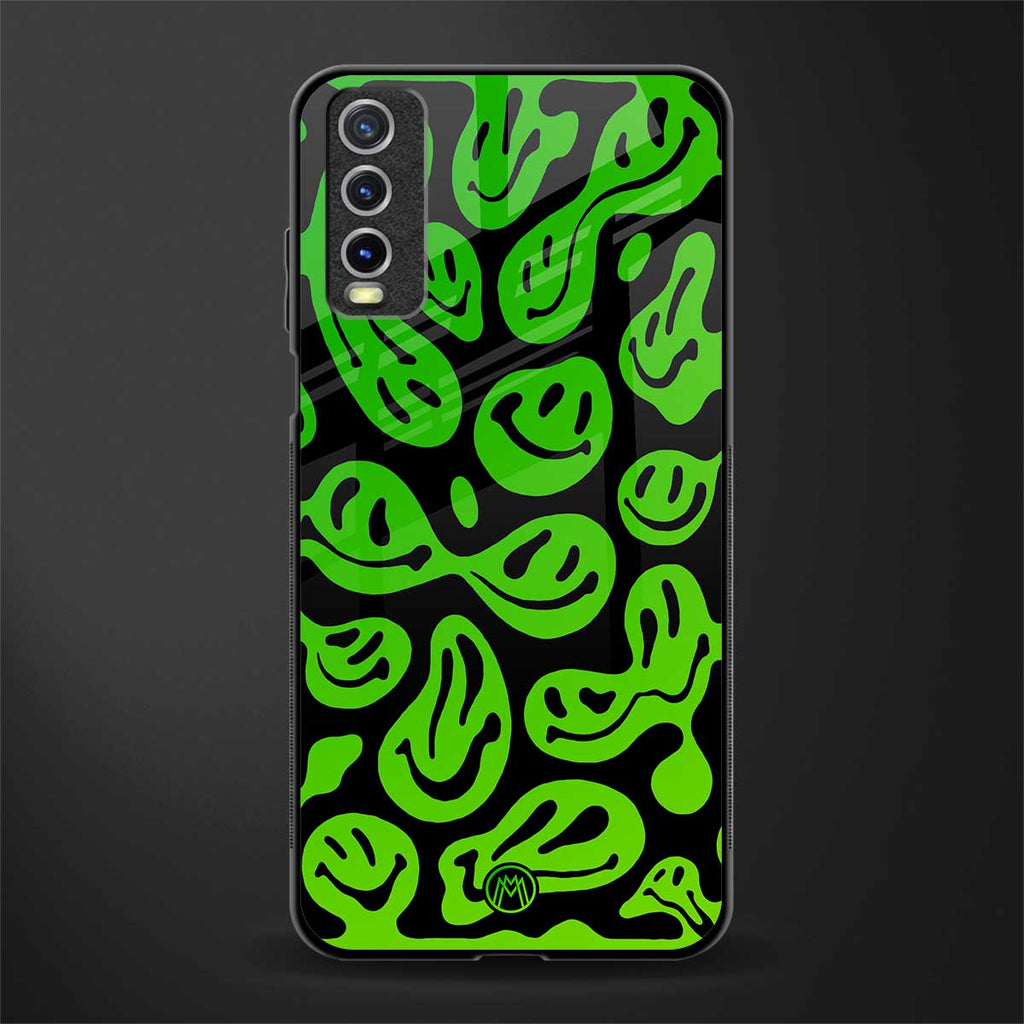 acid smiles neon green glass case for vivo y20 image