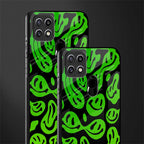 acid smiles neon green glass case for oppo a15s image-2