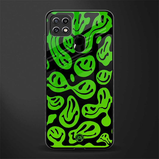 acid smiles neon green glass case for oppo a15s image