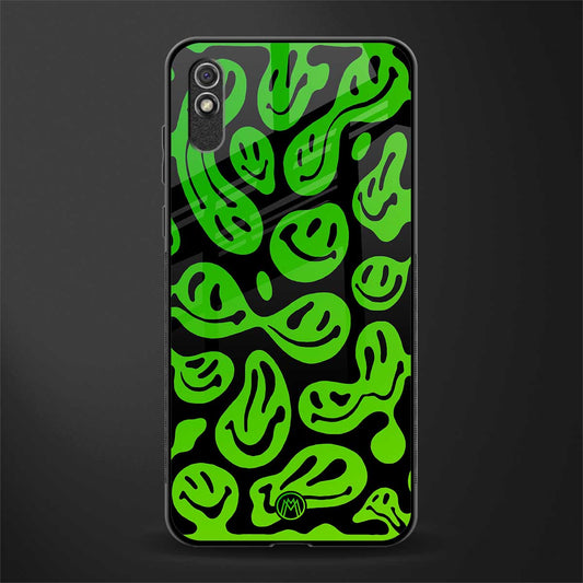 acid smiles neon green glass case for redmi 9a sport image