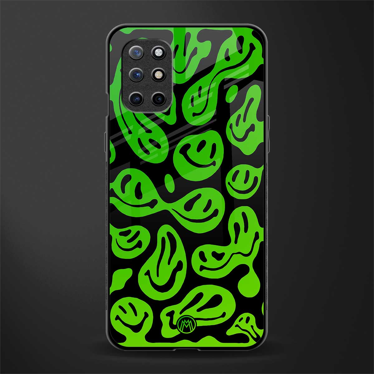 acid smiles neon green glass case for oneplus 8t image