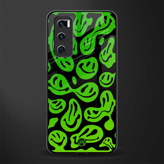 acid smiles neon green glass case for vivo v20 se image