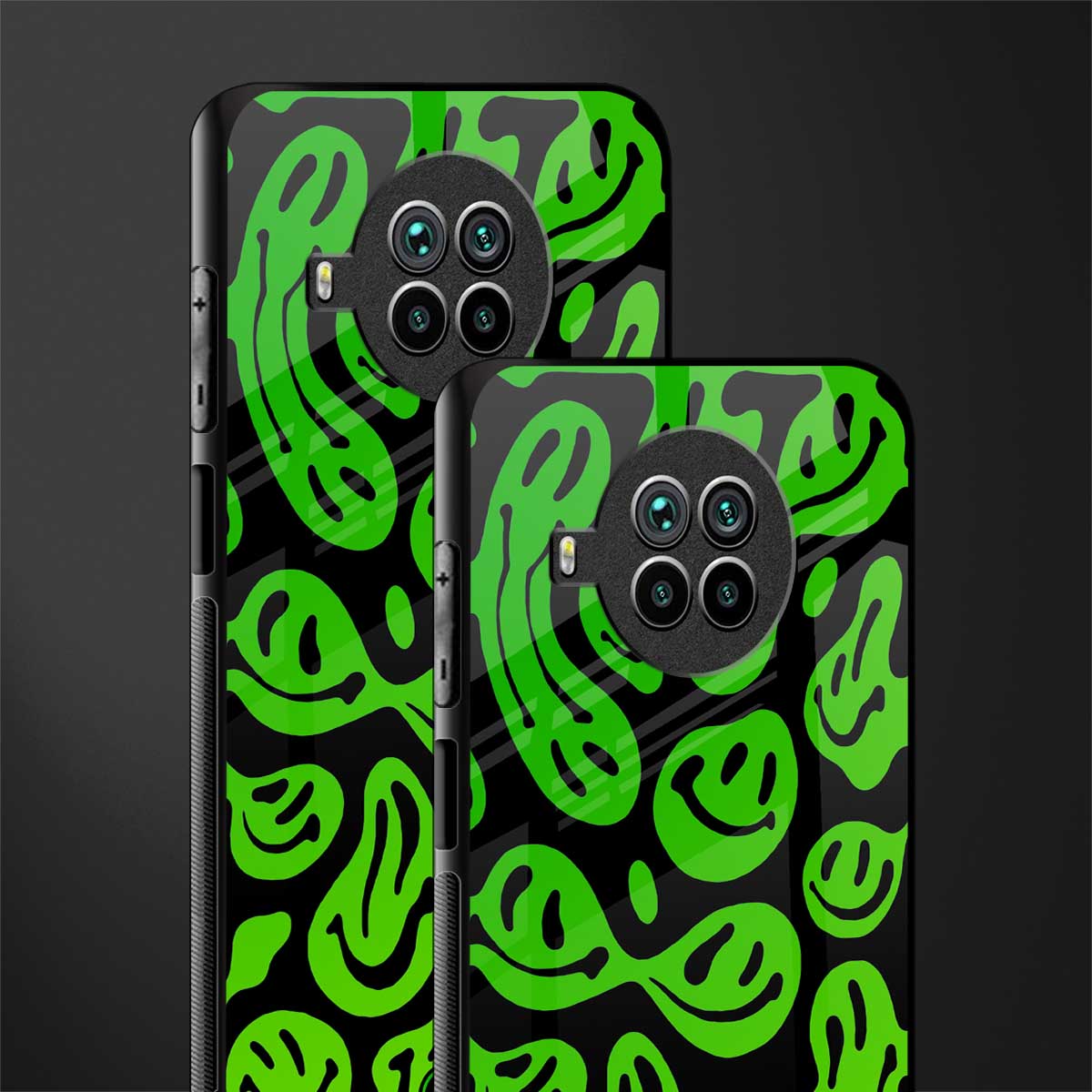 acid smiles neon green glass case for mi 10i image-2