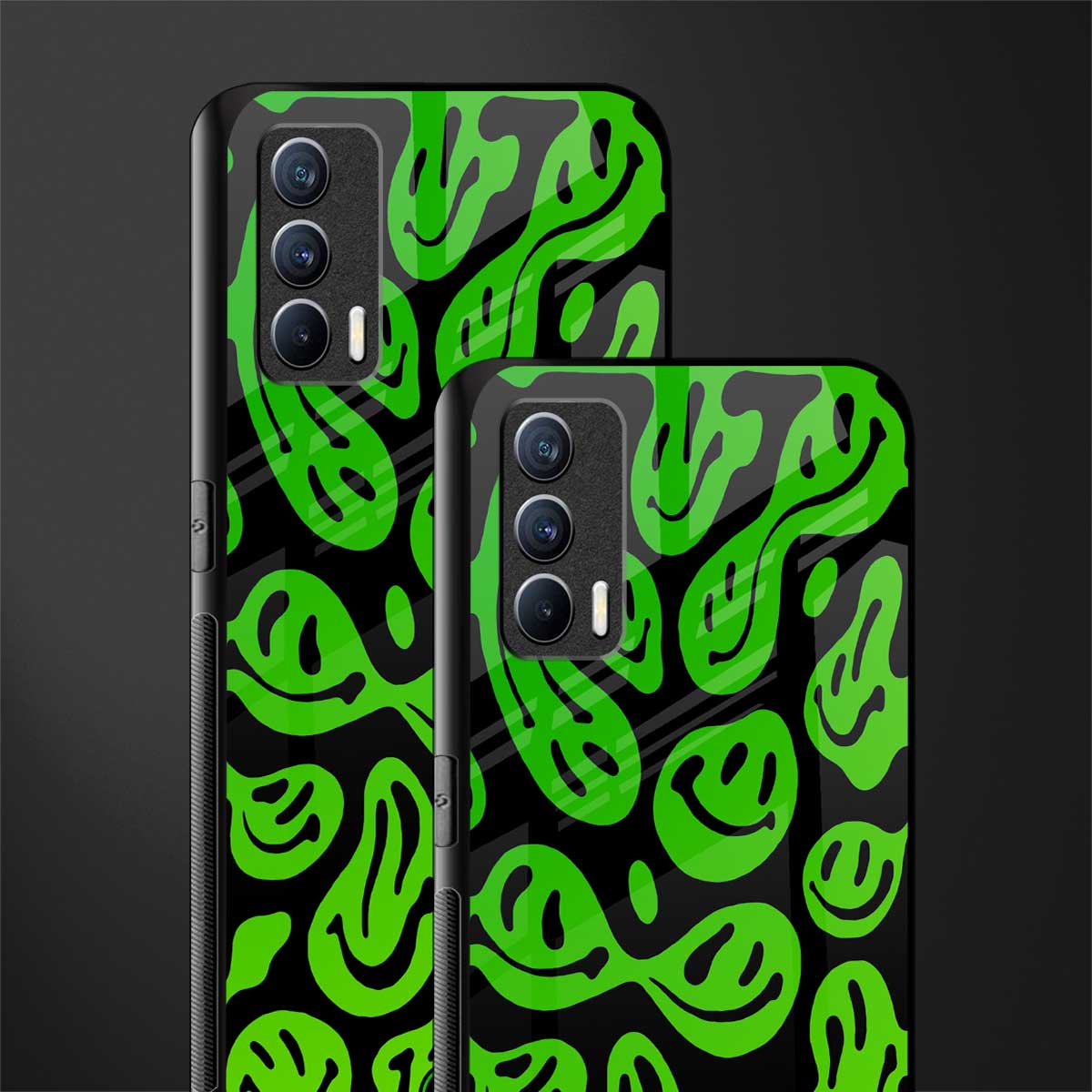 acid smiles neon green glass case for realme x7 image-2