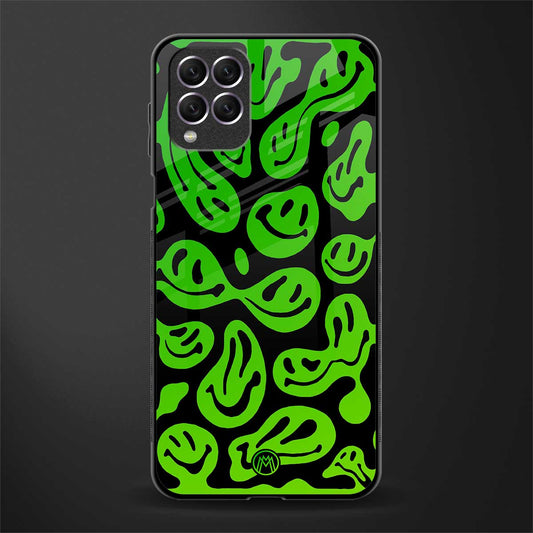 acid smiles neon green glass case for samsung galaxy f62 image