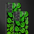 acid smiles neon green glass case for samsung galaxy a52 image-2