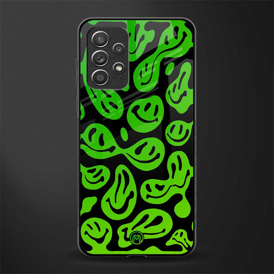 acid smiles neon green glass case for samsung galaxy a72 image