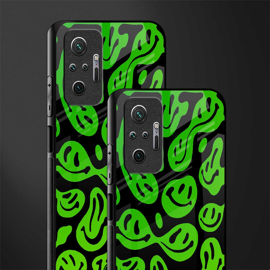 acid smiles neon green glass case for redmi note 10 pro max image-2
