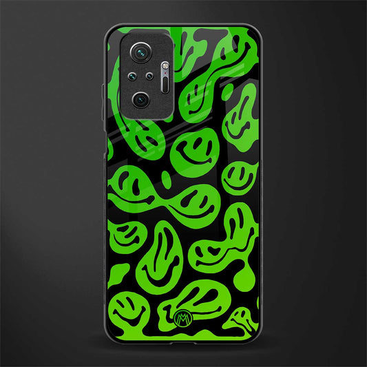 acid smiles neon green glass case for redmi note 10 pro image
