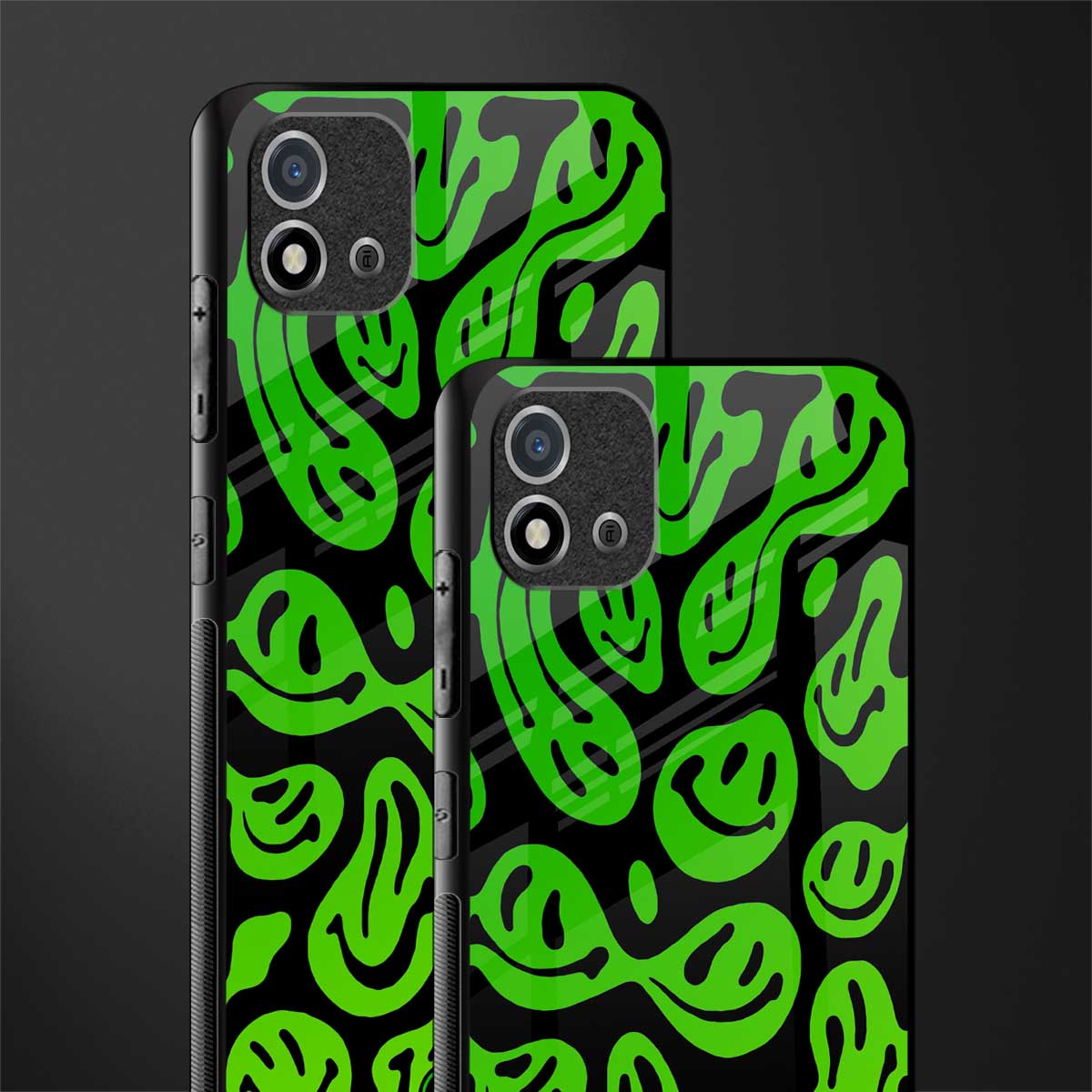 acid smiles neon green glass case for realme c20 image-2