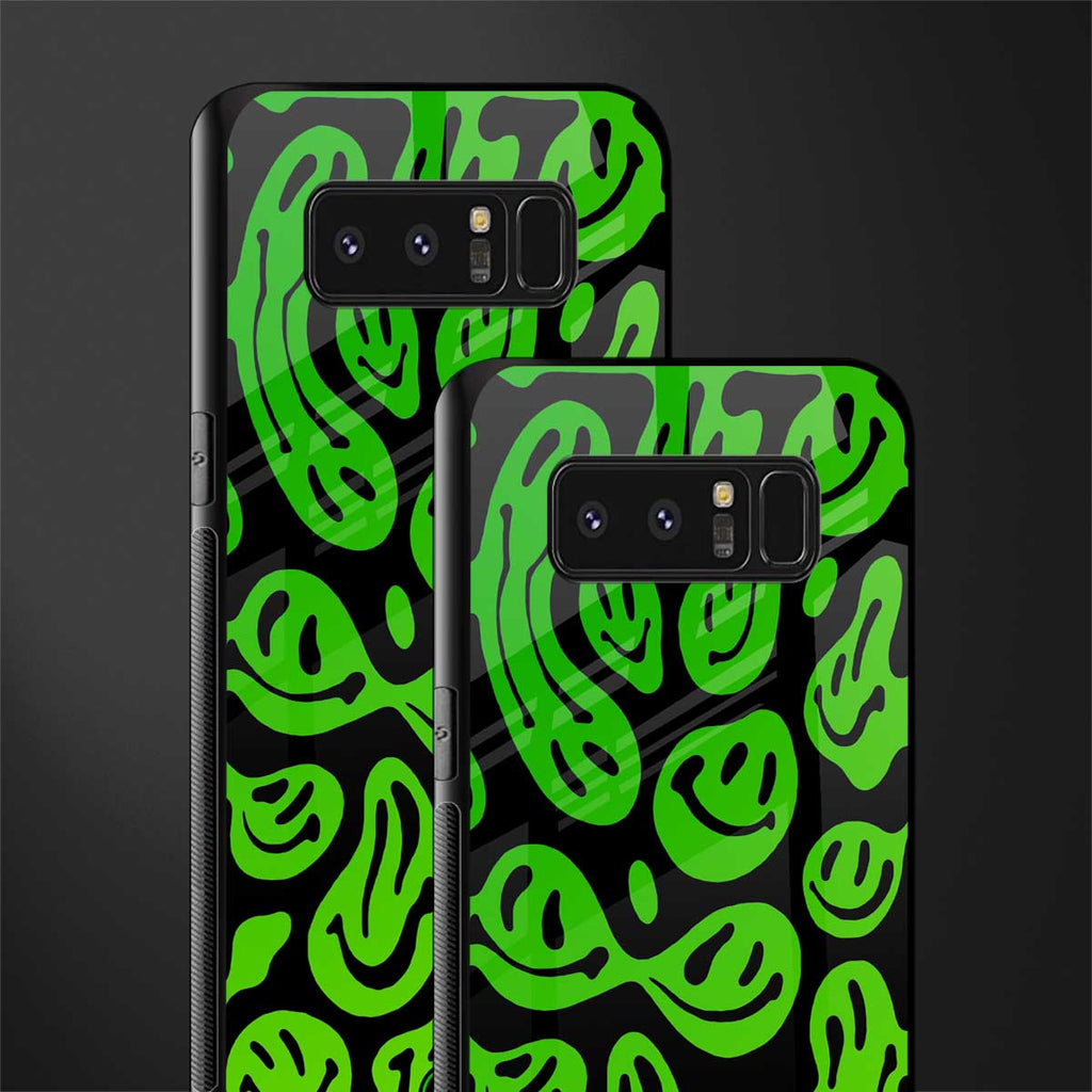 acid smiles neon green glass case for samsung galaxy note 8 image-2