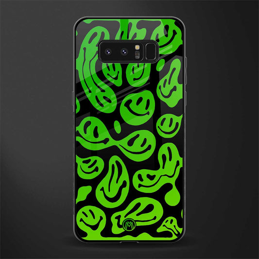 acid smiles neon green glass case for samsung galaxy note 8 image