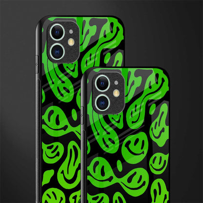 acid smiles neon green glass case for iphone 11 image-2