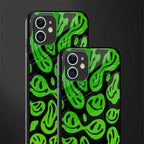 acid smiles neon green glass case for iphone 12 mini image-2