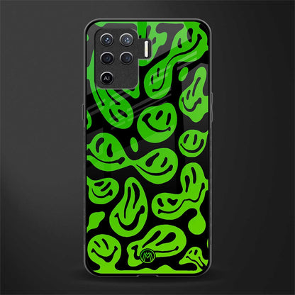 acid smiles neon green glass case for oppo f19 pro image
