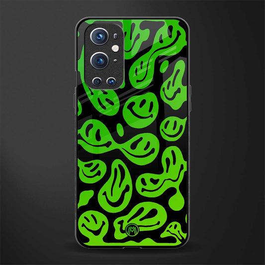 acid smiles neon green glass case for oneplus 9 pro image