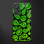 acid smiles neon green glass case for mi 10t 5g image