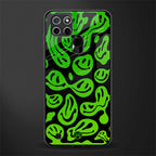 acid smiles neon green glass case for realme c21 image