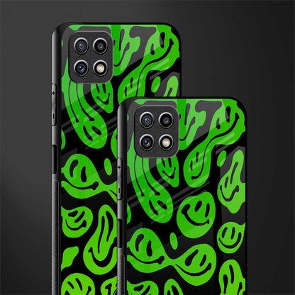 acid smiles neon green glass case for samsung galaxy a22 5g image-2