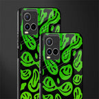 acid smiles neon green glass case for vivo y21t image-2