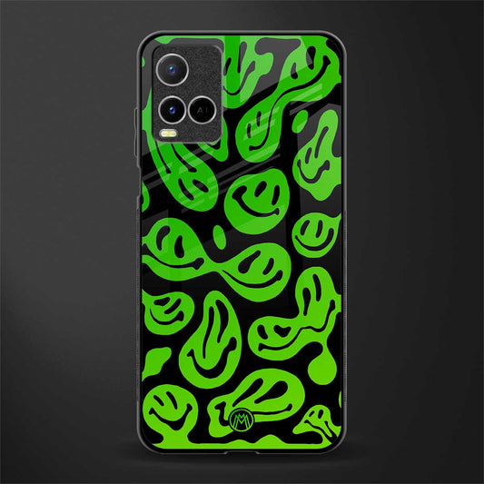 acid smiles neon green glass case for vivo y21 image