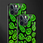 acid smiles neon green glass case for iphone 12 pro image-2