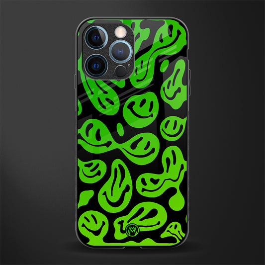 acid smiles neon green glass case for iphone 13 pro image