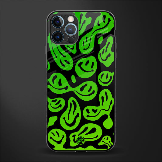 acid smiles neon green glass case for iphone 14 pro max image