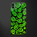acid smiles neon green glass case for iphone xs max image