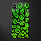 acid smiles neon green glass case for iphone xs max image