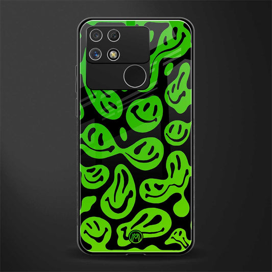acid smiles neon green back phone cover | glass case for realme narzo 50a
