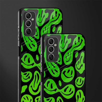 acid smiles neon green glass case for samsung galaxy m52 5g image-2