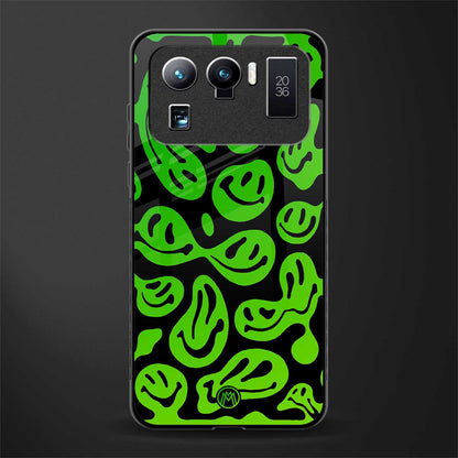 acid smiles neon green glass case for mi 11 ultra 5g image
