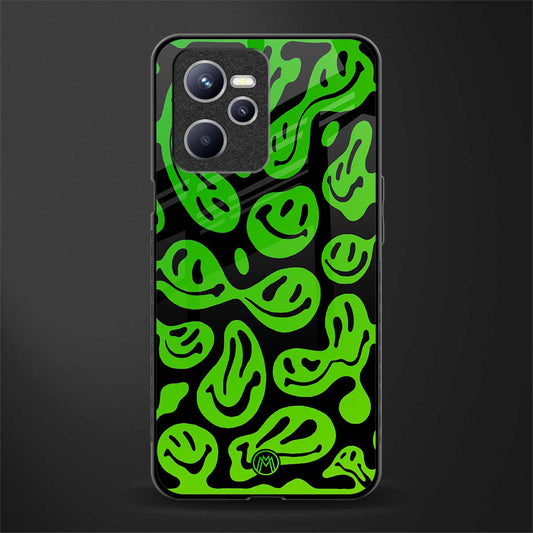 acid smiles neon green glass case for realme c35 image