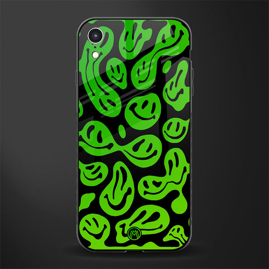 acid smiles neon green glass case for iphone xr image