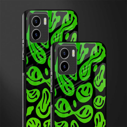 acid smiles neon green glass case for vivo y15s image-2