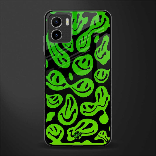 acid smiles neon green glass case for vivo y15s image