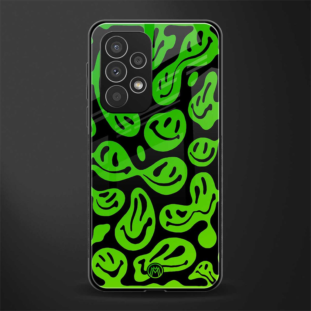 acid smiles neon green back phone cover | glass case for samsung galaxy a23